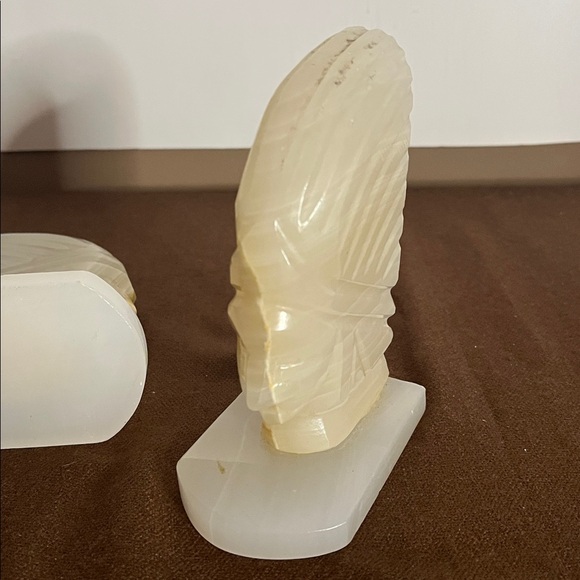 😄Vintage onyx stone Native American carvings bookends - Picture 6 of 8